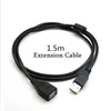 Man till kvinnlig USB-kabel USB 2.0 A / F 1.5m Extender Cord Wire Super Speed ​​Data Extension Cable för PC Laptop