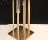 6 pz / lotto 8 teste candelabri in metallo portacandele in oro acrilico tavolo di nozze centrotavola portacandele candelabro decorazione291A