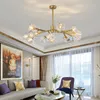 Moderne Or Corps 9 Têtes Chambre Led Pendentif Lampes Cristal Lampe Salon Lustres Éclairage Couloir Luminaire Loft Déco 220 V