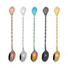 Creative spiral long handle bar stir spoon 304 stainless steel mixing cocktail spoon bartender bar tools free shipping