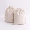 100pcs / lot 자연 색상 코튼 가방 작은 파티 호의 린넨 Drawstring 선물 가방 Muslin 파우치 팔찌 쥬얼리 포장 가방