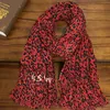 Wholesale- design autumn winter print leopard grain red lady scarf shawl cotton material big size 200cm - 130cm