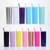 Acier inoxydable Gobelets 20oz Skinny Coupes Tumbler avec Couvercles et Straws vide droite tasse de café Tasses Bouteille d'eau 14 couleurs LXL559A