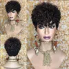 Korte Sassy Krul Pixie Cut Pruik kinky krullend Bob Menselijk Haar Pruiken Voor Vrouwen Braziliaanse Remy 150% volledige Density2845