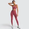 Yoga Outfits Seamless Gym Clothes Woman Sportswear 2 Piece Exercise Leggings Padded Sports Bras Women Fitness Wear Workout Sets Sports Suits S-L