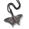 Iced Out Small Butterfly Pendant Necklace Gold Silver Plated Micro Paved Cubic Zircon Mens Hip Hop Jewelry Gift