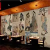 Ukiyoe senhoras mural papel de parede para cozinha japonesa loja sushi restaurante decoração industrial retro 3d5060461