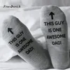 Chaussette de vêtements d'autruche gratuite 2019 hommes 'super papa' père cadeau lettre imprimer drôle mi chaussettes courtes chaussettes de course hommes drôle happy1