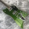 Custom New Jazz Electric Guitar Metallic Green Body White Hardware Customizable support drop