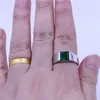 Изысканный зеленый камень для мужчин, кольца с бриллиантом огранки принцессы, 3 карата, 5А, циркон, серебро 925 пробы, обручальное кольцо для мужчин1818660