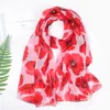Fashion Poppy Flower Print Scarves Wrap Shawls Women trendy floral Scarf Beach soft Hijib 5 color