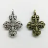 50PCs Flower Cross Charms Pendants Retro Smycken Tillbehör DIY Antik Silver Hänge För Armband Örhängen Keychain 26 * 18mm