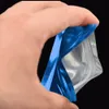 100pcslot 75x10cm Blue Glossy Mylar Foil Packing Bag Heat SEAL ZIP LOCK ALUMINIUM FOIL Självförsegling Matklass Packing Pouch7185115
