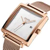 2024julius New Stainless Steel Mesh Band Women's Business Watch Square Stylish Quartz Wristwatch 30M Waterproof JA-1207