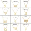 New Dogeared Necklace With Card The Zodiac Sign Gold Plated Leo Aries Virgo Pendant Noble And Delicate Choker Valentine Day Christ286P