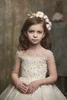 Rüya gibi bir çizgi çiçek kız elbise mücevher uzun kollu dantel aplike inciler yarışmacı elbise zemin uzunluğu kız doğum günü parçası