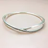 New arrival 925 Sterling Silver Entwined Bangle Bracelet Original Box Fashion CZ Diamond Women Wedding Gift Jewelry Bracelet Set