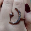 2019 nieuwe mode ring maan ster oogverblindende open vinger ringen voor vrouwen meisjes sieraden crytal ring bruiloft verlovings sieraden cadeau