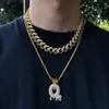 Multicolor Miami Chain Chain Colar Exagerated Personalidade Imitação Diamantes de Ouro Mens Gelado Correntes Correntes Hip Hop Jóias Presente