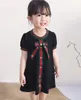 夏の赤ちゃんの女の子のデザイナードレスコットン子供服かわいい弓幼児の子供の子供の女の子の服のための半袖ドレスvestidos3372432