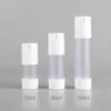 15ml 30ml 50ml Airless 병 펌프 프로스트 흰색 리필 가능한 병 100pcs