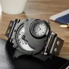 Oulm Horloges voor Mannen Dual Time Quartz-Watch Casual Man Watch Sport Male Clock Relogio Masculino