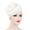 Femmes musulmanes coton grande fleur Turban chapeaux Cancer chimio bonnets casquette Hijab plissé enveloppement tête couverture perte de cheveux accessoires