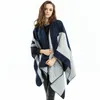 Großhandel-Luxus-Geschenk-Designer-Schal, europäischer und amerikanischer Bestseller, blau-grauer Schal, doppelt dick, 150 x 125 cm
