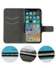 Universal Folio Flip Leather Fodral för iPhone 13 12 11 XR Samsung S22 S21 S20 Fe A13 A53 A32 A52 A72 A82 Tvättmönster Plånböcker Väska med rotationsklämma Metallhållare
