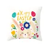 Happy Easter Kussensloop Peach Skin Bunny Bedrukte Kussensloop Sofa Auto Kussenhoezen Enkelzijdige Konijn Bedrukte Kussensloop