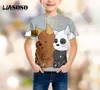 LIASOSO Yeni Çocuk Giyim 3D Anime Biz T Shirt Çocuk Sweatshirt Boy Kız Kısa Kollu Bebek Üst Kazak B035 yazdır