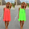 New Fashion Sexy Casual Dresses Women Summer Sleeveless Evening Party Beach Dress Short Chiffon Mini Dress BOHO Womens Clothing Apparel