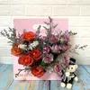 Serce Fold Flower Box Serce Kształcie Kwiat Box Party Wedding Engagement Decoration Valentine's Day Flower Box