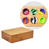 Buona scatola contenitore in silicone colorato Kit di stoccaggio in bambù Vasetti Vassoio per smerigliatrice per scatola di rotolamento per strumento per pipa per erbe in polvere per pillole DHL