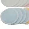 8cm Bamboo Cotton Soft Reusable Skin Care Face Wipes Washable Deep Cleansing Cosmetics Tool Round Makeup Remover Pad DHL Free