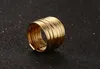 Anillo femenino de 15mm de ancho para mujer, Color dorado, entrelazado, apilable, grande, redondo, hipérbole, joyería R-159