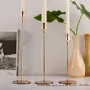 3 Pcs/ Set European Metal Candle Holder Simple Golden Wedding Decoration Bar Party Living Room Decoration Home Decoration