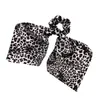 Nya kvinnor tjej elastiska hårband scrunchie streamer accessoarer scrunchies leopard tryck chiffon turban hästsvanshållare hårband