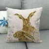 Baby Animal Party Fox Rabbit Cushion Covers Dipinto a mano Animali Fodera per cuscino Fodera per cuscino in lino Decorazione pasquale RRA2685