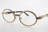 wholesale Küçük Taşlar Yuvarlak Güneş Gözlüğü 7550178 Siyah Karışım Beyaz Buffalo Boynuzu Gözlük Vintage Unisex C Dekorasyon altın çerçeve