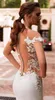 2019 Eddy K Capage des manches sirènes robes de mariée en dentelle appliques boho robes de mariée sexy illusion arrière satin longues robes de mariage 2488