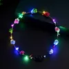 LED Glow Flower Crown Headbands Light Party Rave Floral Hair Garland Wreath Wedding Flower Girl Headpiece Decor c385