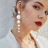 New Gold Tone Simple Vintage Hoop Earrings For Women Big Circle Pearl Twisted Earring Brinco Fashion Female Statement Earring