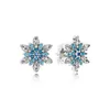 Temperament blue snowflake earrings for Pandora 925 sterling silver with CZ diamonds high quality elegant ladies earrings with original box