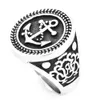 FANSSTEEL RVS heren punk vintage sieraden bloem Rijst Oren Anker Ring cadeau voor broers zussen FSR20W658116732