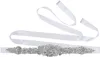 Handgjorda silver strass applikationer bröllopsbälte klar kristallsömning på brudskasar bröllopsklänningar skärmar brudtillbehör243d