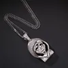 Iced Out Solid Black Death Skull Hanger Ketting Micro Verharde Lab Zirkoon Wit Vergulde Heren Hip Hop Sieraden Gift255O