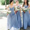 Simple Design Spaghetti Straps Bridesmaid Dresses Events Chiffon Maid of Honor Party Dress for Wedding Party