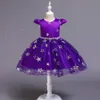 Fille Halloween Robes À Volants Gaze Étoiles Perle Arc Ceinture Cosplay Robe Avec Chapeau De Sorcière Enfants Designer Vêtements Filles Bébé Fille Robes RRA1938