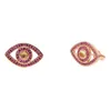 Orecchini a bottone con occhi turchi di moda di marca Hiphop per donna Occhio diabolico oro oro rosa chic gioielli in stile strass di alta qualità
